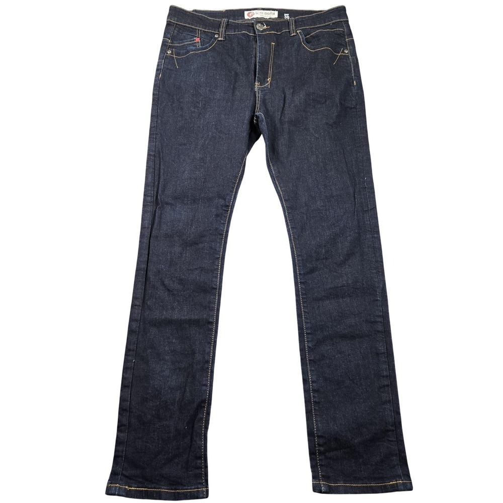 Iro-Ochi Jeans Mens 34x30 (tag 36) Blue Dark Wash Straight Regular Fit Denim